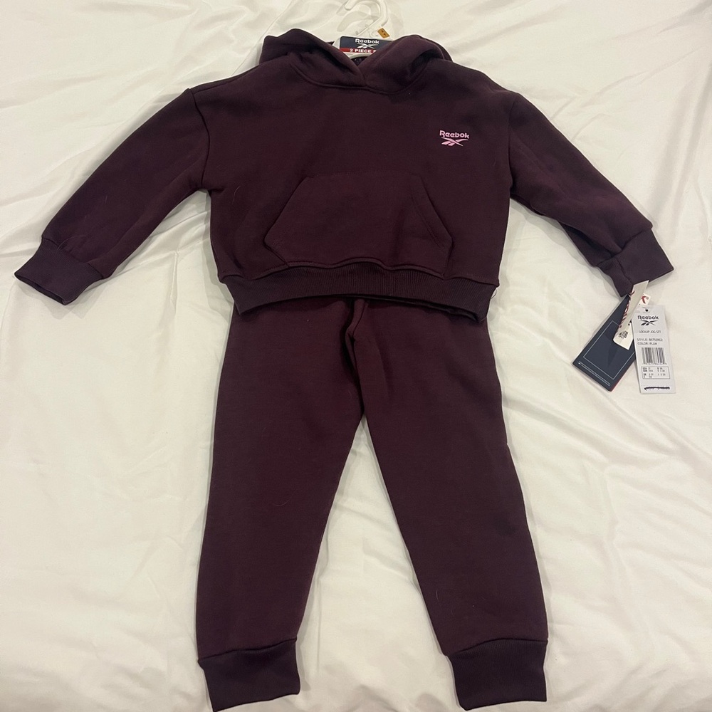 Reebok NWT toddler Burgundy Sweatpants Set